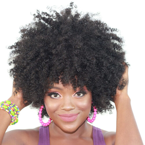Foto de Pessoa usando a Peruca wig Afro Black Power preta