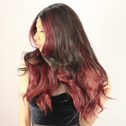 Peruca Front Lace Wig - DALE - Vermelho com Preto